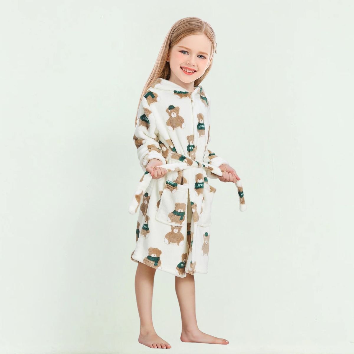 JUMP KIDS - Bata de Baño Capucha y Bolsillos Niño Polar Osos