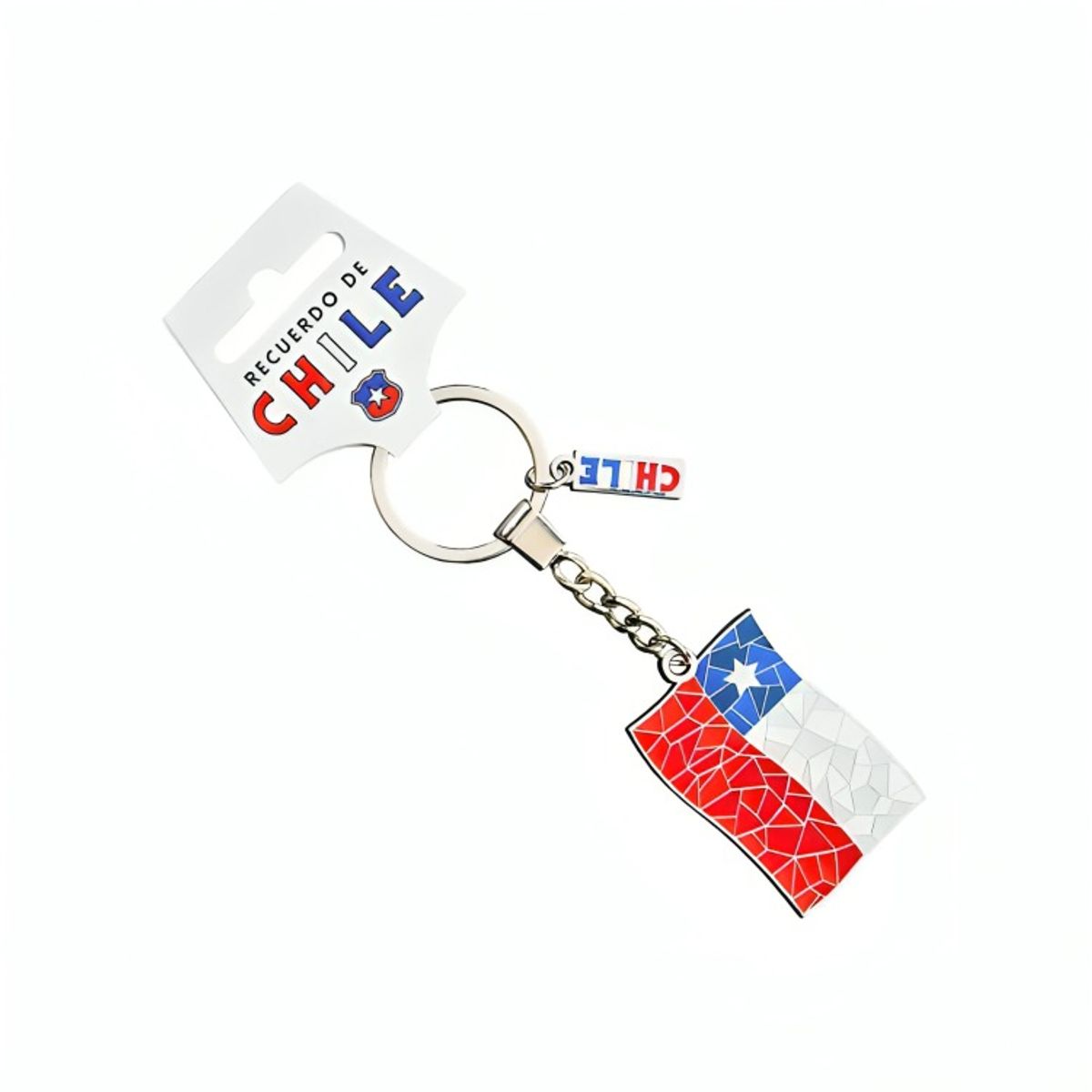 OEM - Llavero Metalico Mosaic Bandera Chile