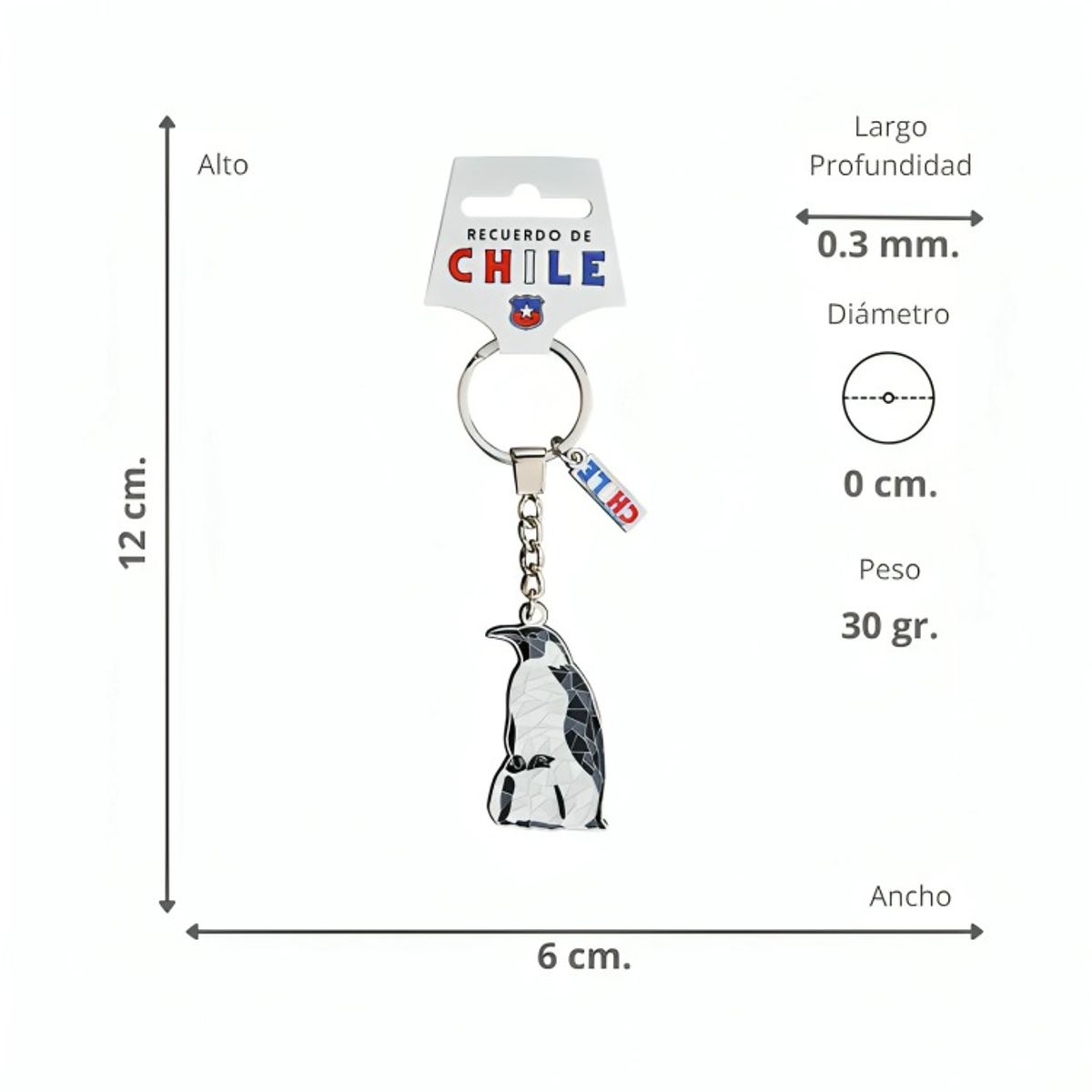 OEM - Llavero Metalico Mosaic Pingüinos