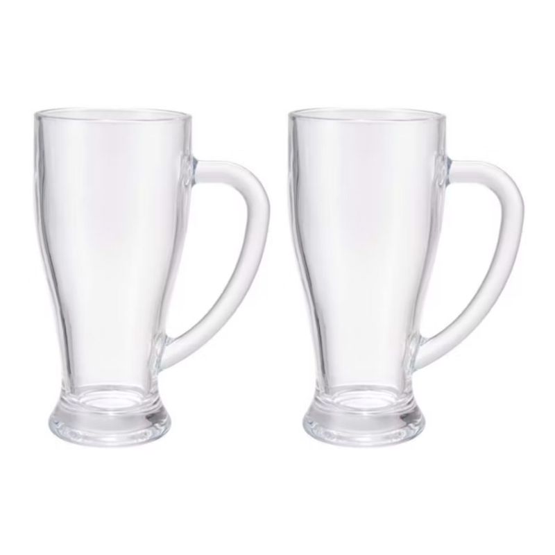 GENERICO - Set 2 Vasos De Vidrio Cervecero 400ML