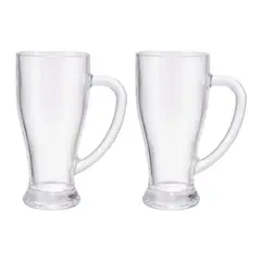 GENERICO - Set 2 Vasos De Vidrio Cervecero 400ML