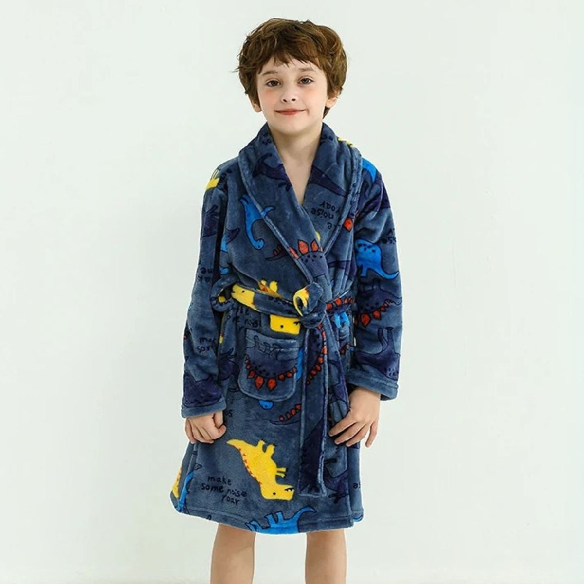 JUMP KIDS - Bata de Baño Capucha y Bolsillos Niño Polar Dinosaurios