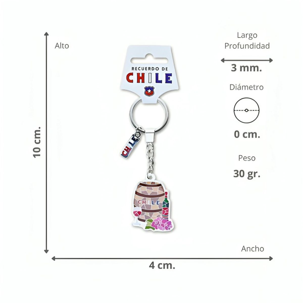 OEM - Llavero Metalico Mosaic Vino