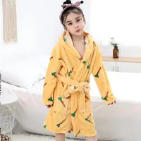 Bata de Baño Capucha y Bolsillos Niño Polar Zanahoria