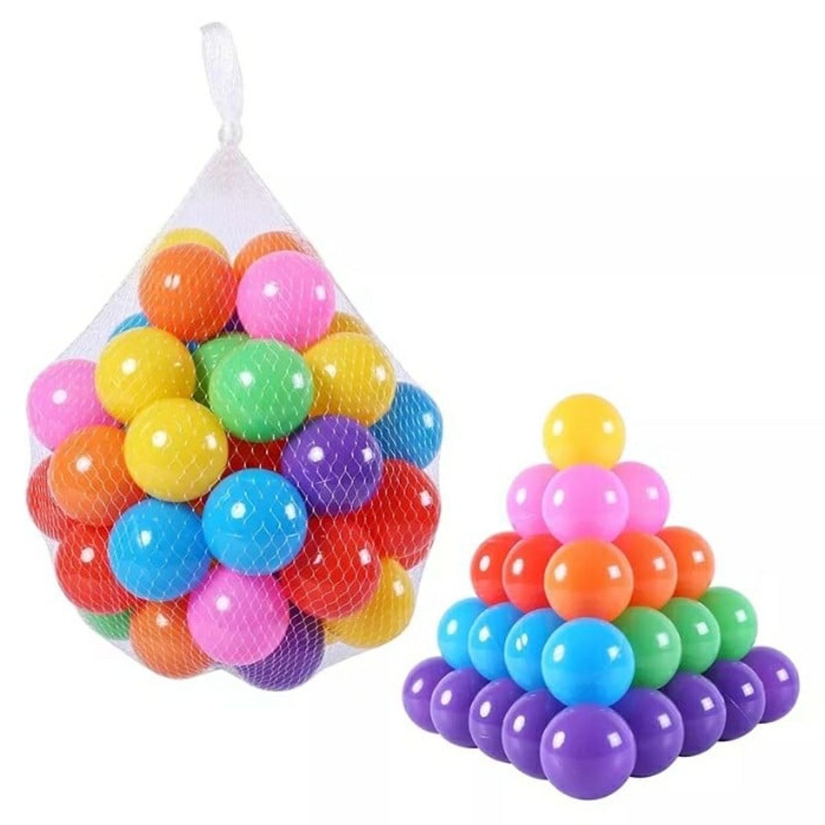 GENERICO - Pack 100 pelotas pequeñas 5cm de plásticas surtidos