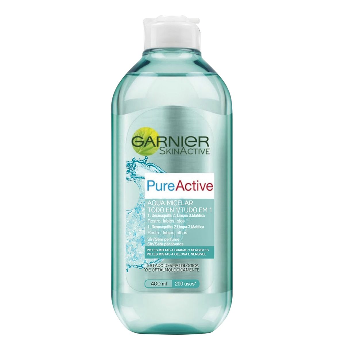 GARNIER - Agua Micelar Pure Active Matificante 400 Ml Garnier Skin Face
