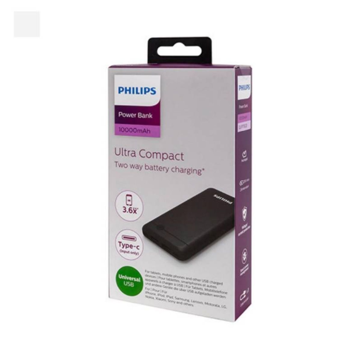 PHILIPS - Bateria Portatil Powerbank 10.000 Philips DLP1710CB