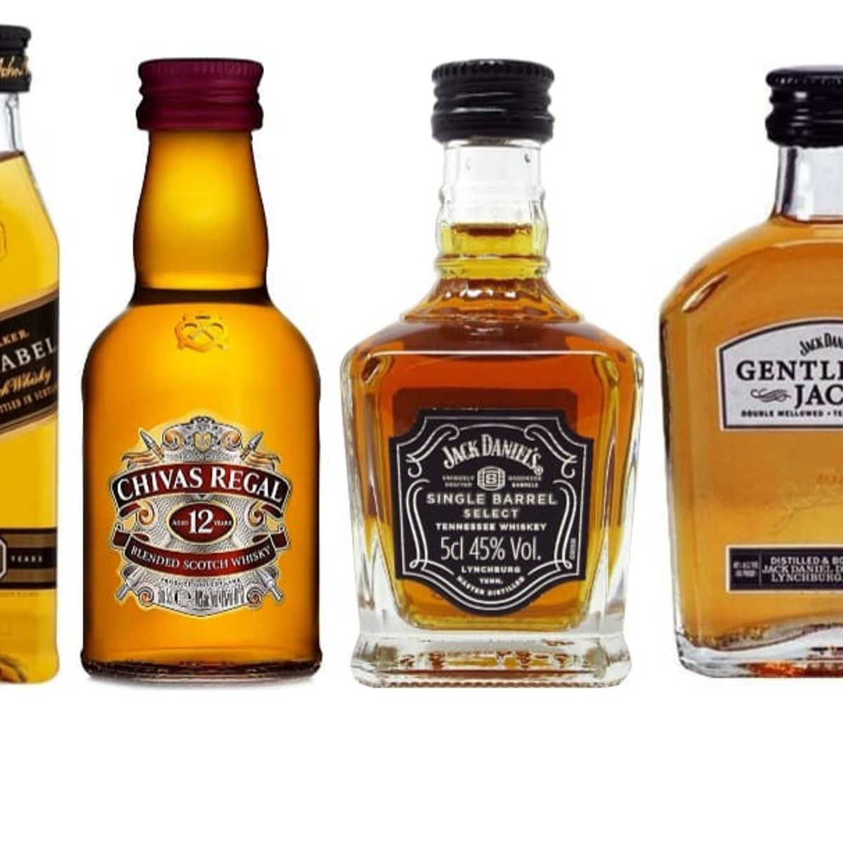 JACK DANIELS - 4 Miniaturas Whiskys Premium 50 cc sin caja!