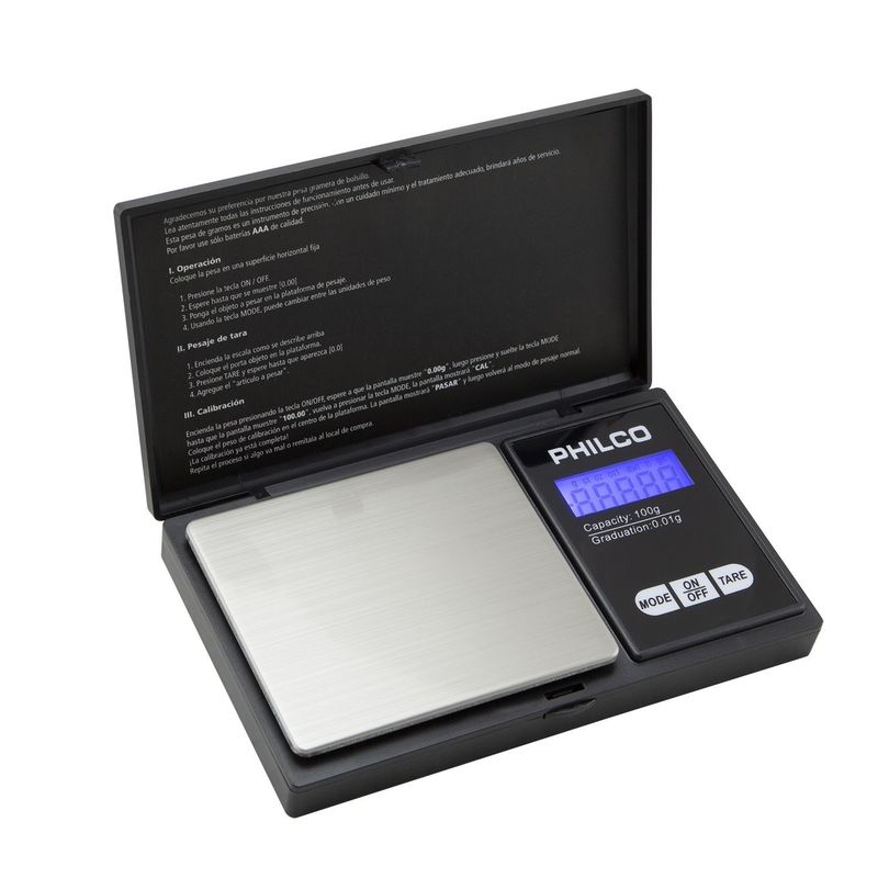 PHILCO - Mini Pesa Digital Gramera 0.01 a 100gr Philco
