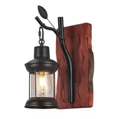 WANT - Apliqué Decorativo Tipo Farol Porta E-27 Madera