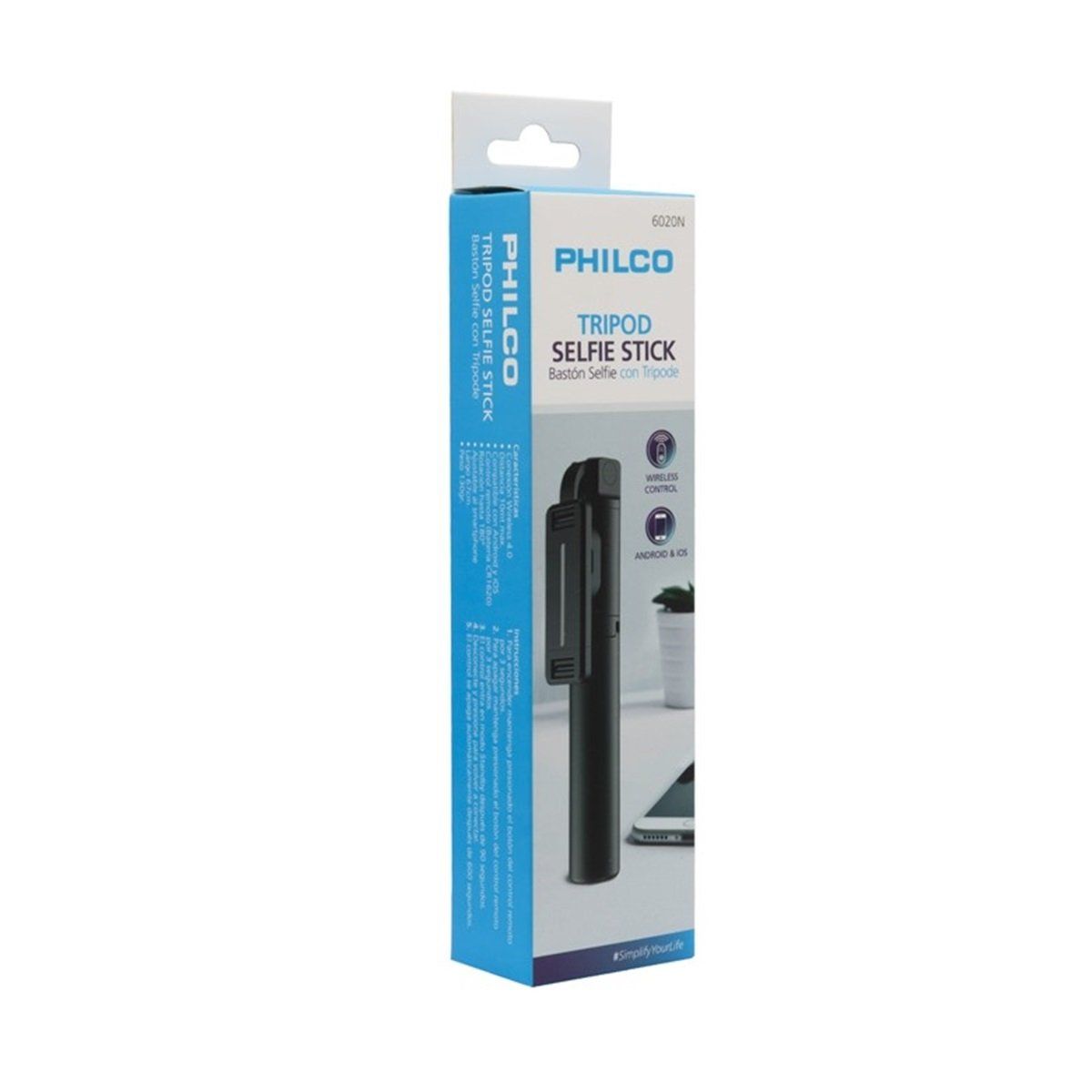 PHILCO - Baston Selfie Tripode 2 En 1 BT Philco 6020N