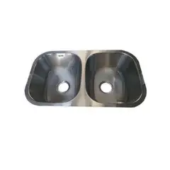 MODERN SPACE - Lavaplatos Doble Bajo Cubierta Acero Inoxidable 80x46cm