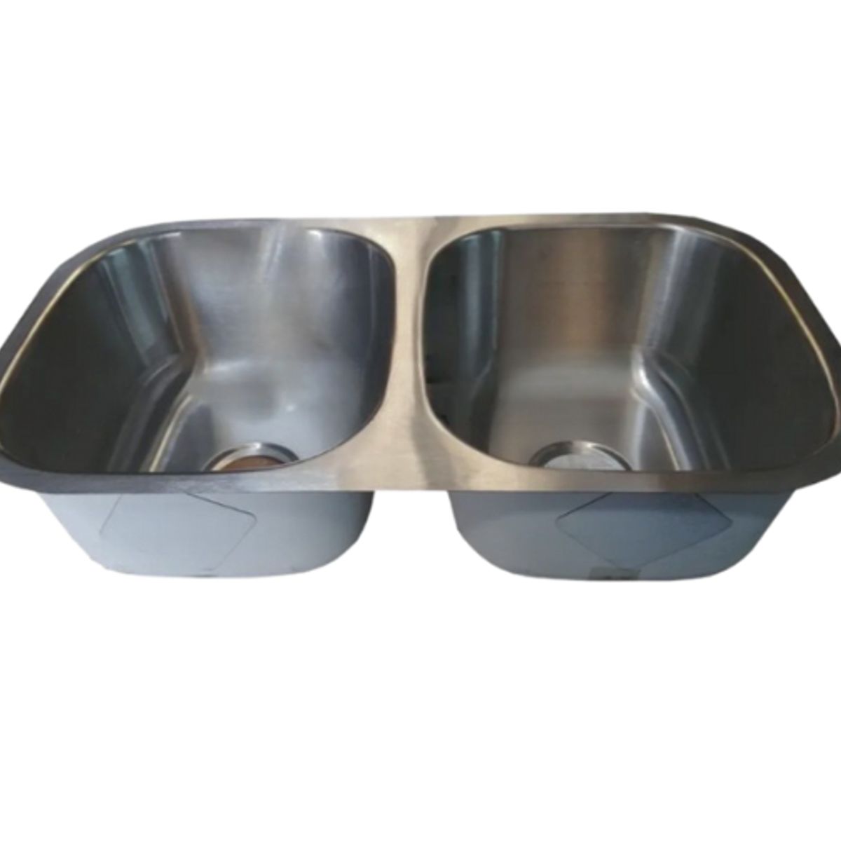 MODERN SPACE - Lavaplatos Doble Bajo Cubierta Acero Inoxidable 80x46cm