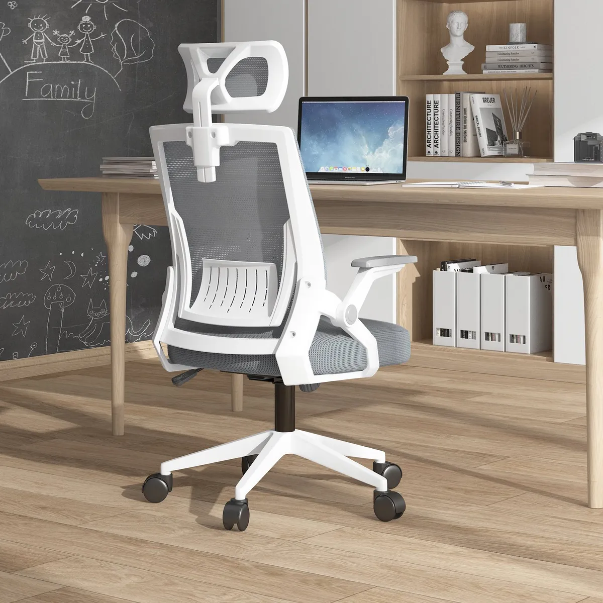 BLUEDREAMER - Silla de Oficina con Asiento de Memoria y Cabecero