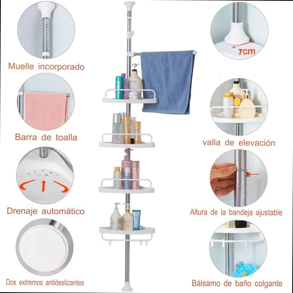 ACTUAL - Esquinero De Ducha Organizador Para Baño