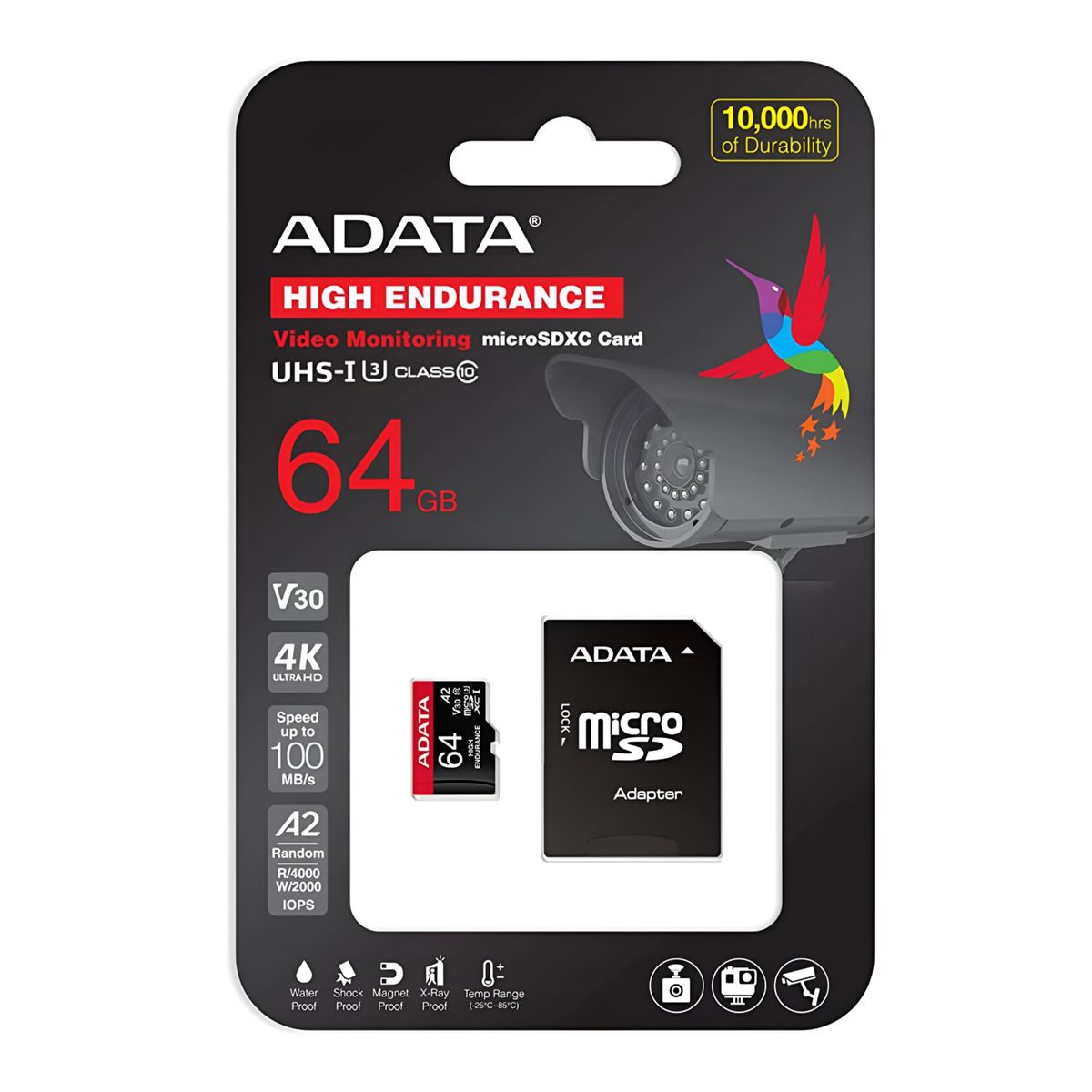 ADATA - Memoria Micro SD Adata 64GB Clase 10 para 4K High Endurance ADATA