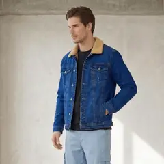 D'JOE - Chaquetas Denim Polar Hombre Oasis