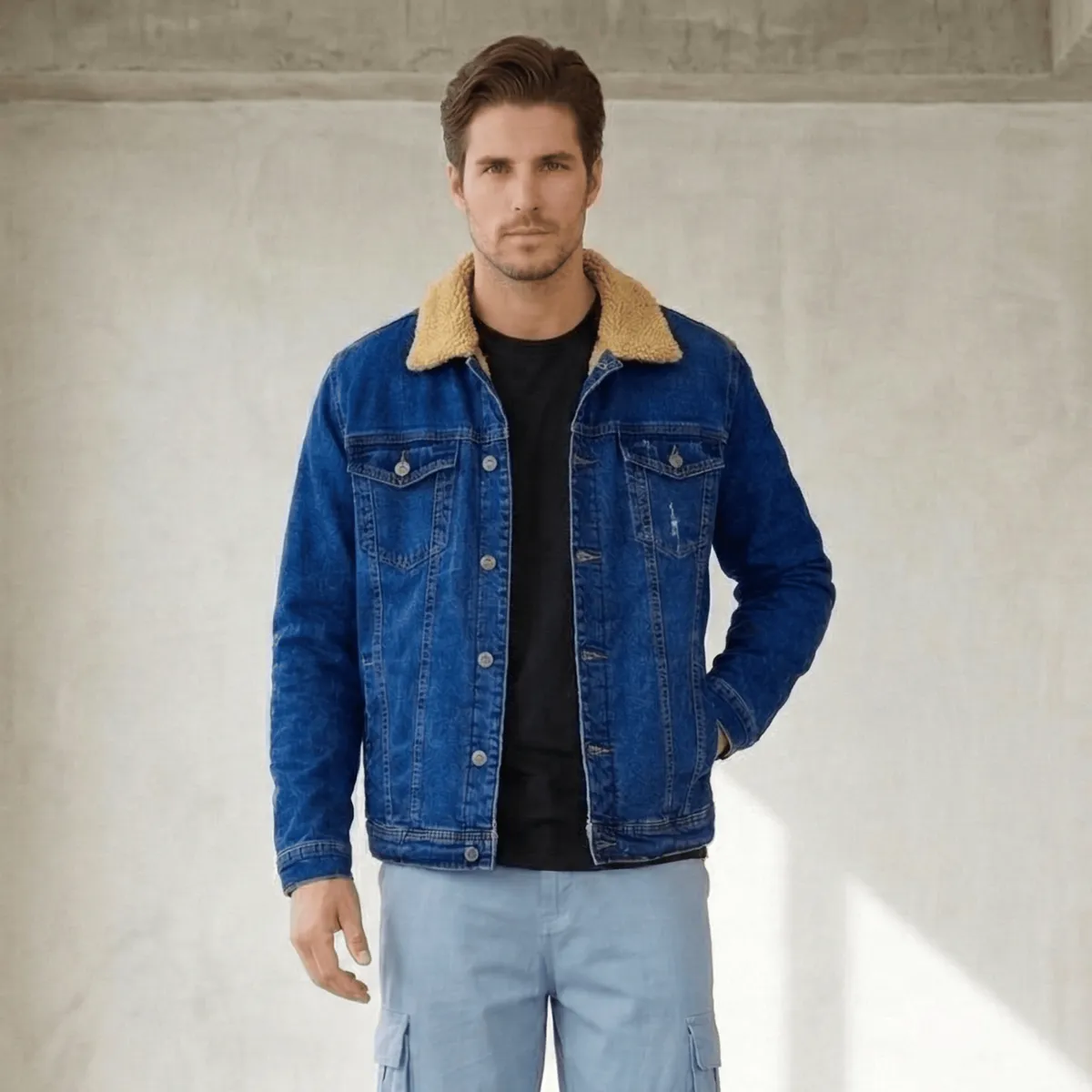 D'JOE - Chaquetas Denim Polar Hombre Oasis