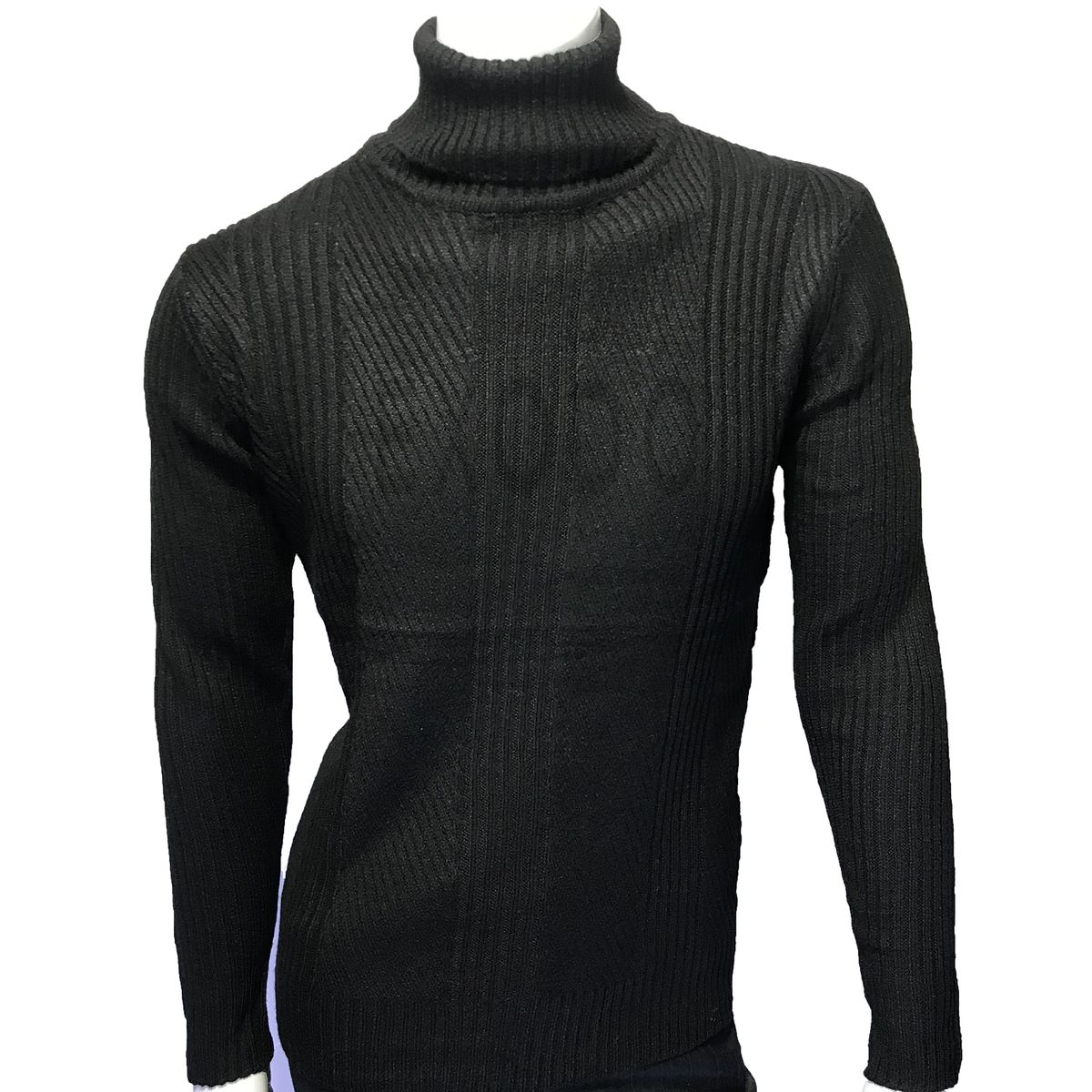 GENERICO - Beatle Sweater Hombre  Cuello alto negro