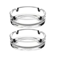 Pack X2 Ceniceros Redondos Mesa Escritorio De Vidrio Elegant