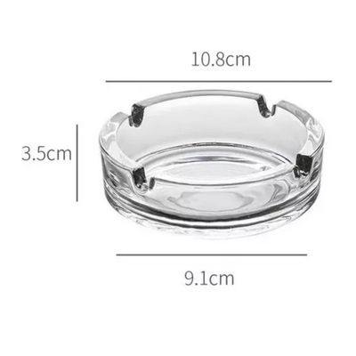 Imagen 2 del producto Pack X2 Ceniceros Redondos Mesa Escritorio De Vidrio Elegant