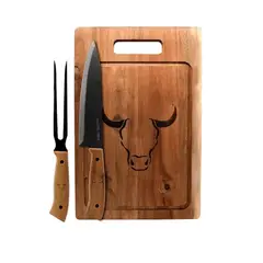 WAYU - Set Parrillero Tabla + Cuchillo Y Pincho Asado Parrilla