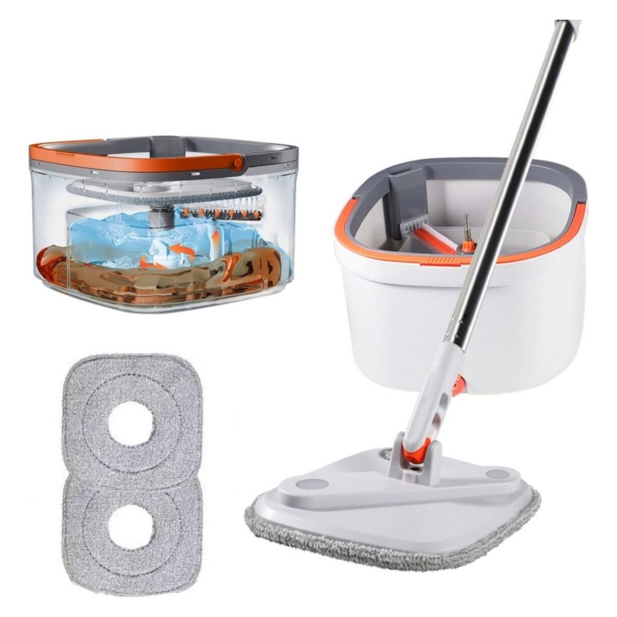 GENERICO - Mopa Separa Agua Limpia Sucia Automatico Super Mop 360