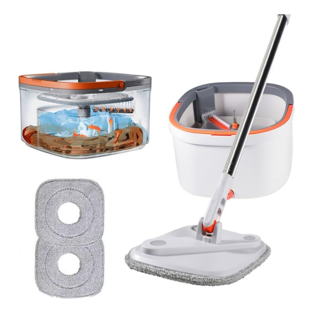 GENERICO - Mopa Separa Agua Limpia Sucia Automatico Super Mop 360