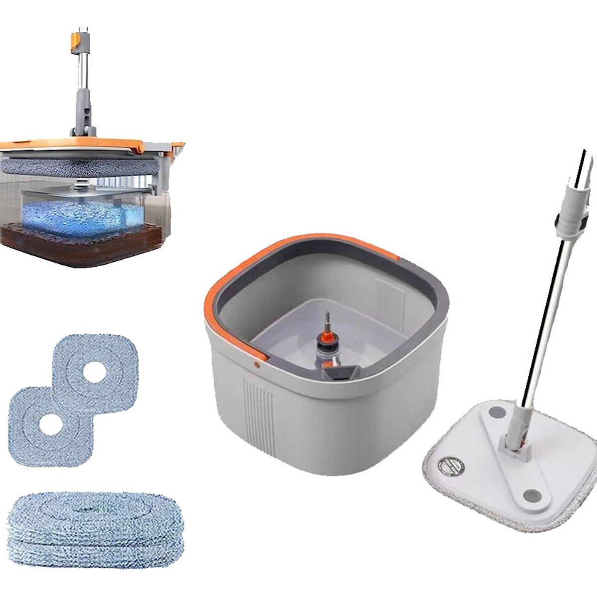 GENERICO - Mopa Separa Agua Limpia Sucia Automatico Super Mop 360