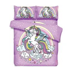 COMPRAPO - Cubrecama Quilt Infantil Liviano 1.5 Pza. Mod Unicornios Alas