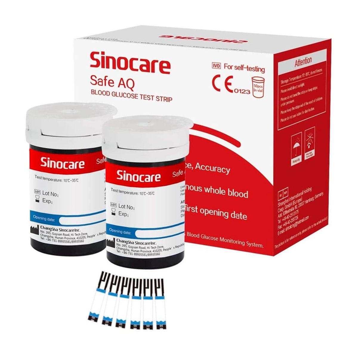RAINBOW - Tiras Reactivas SINOCARE Safe AQ 50 cu + 50 lancetas
