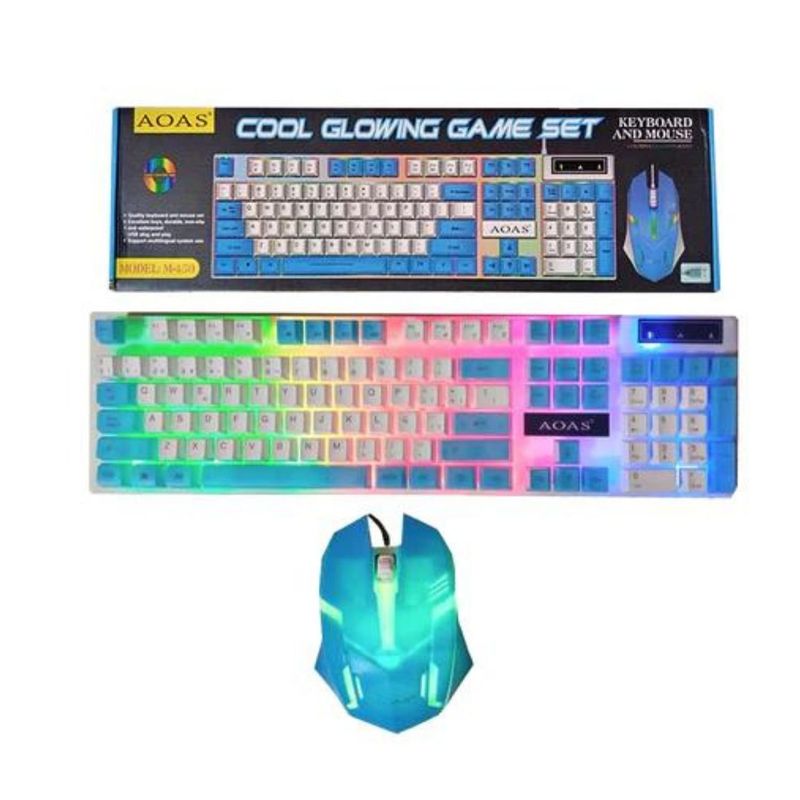 GENERICO - Pack Teclado y Mouse AOAS M-450 color Azul