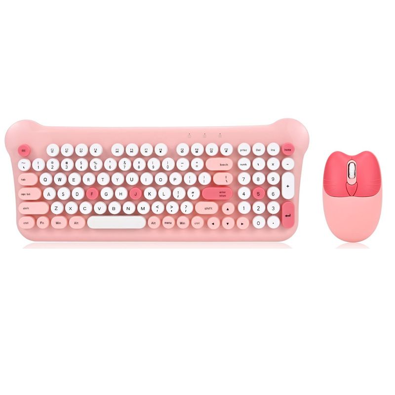 GENERICO - Teclado Gamer Inalámbrico con Mouse 2.4g AS-212  Rosado AOAS