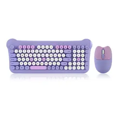GENERICO - Teclado Gamer Inalámbrico con Mouse 2.4g AS-212 Morado AOAS