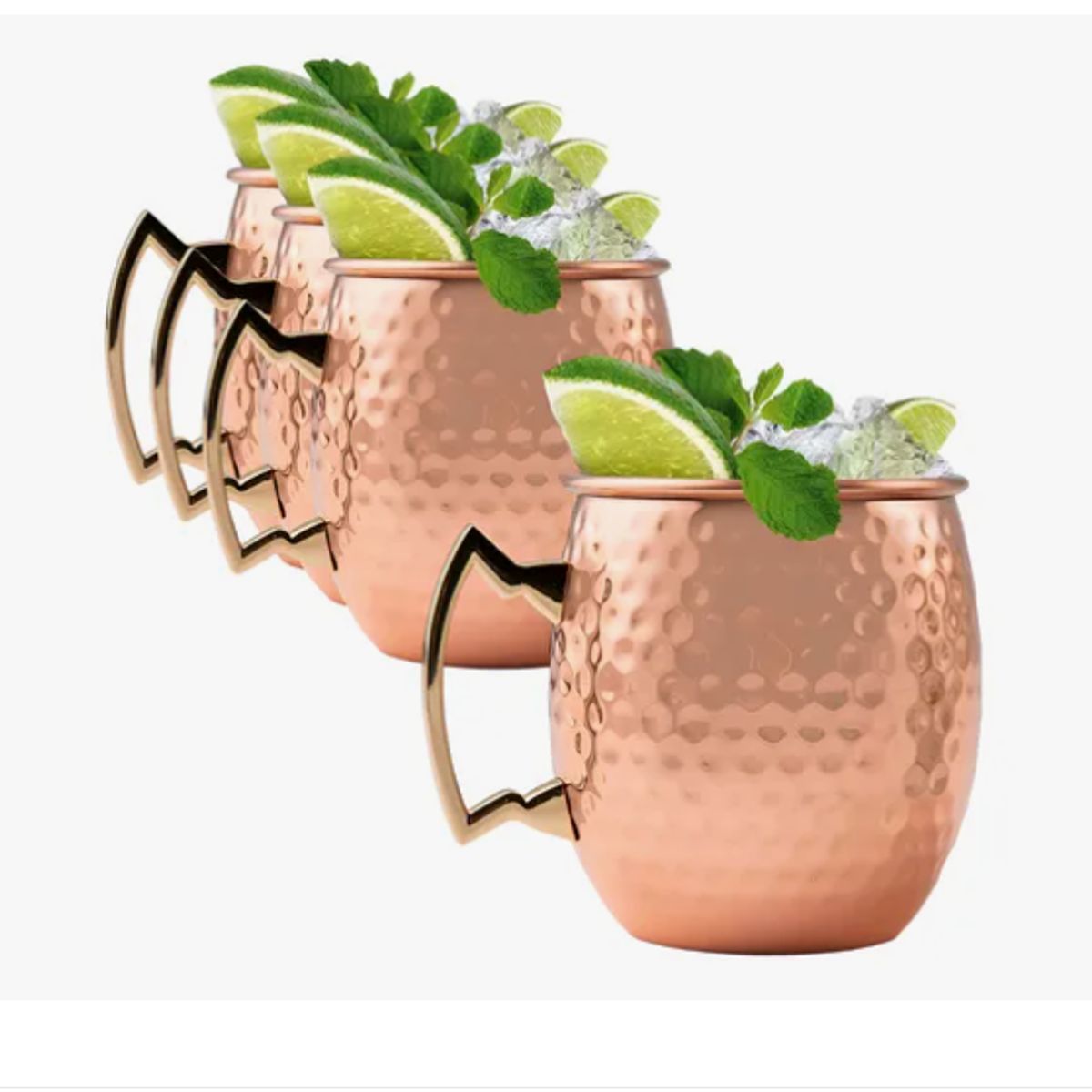 GENERICO - Set 4 Vasos Cobre 550ml Premium Coctel Tragos