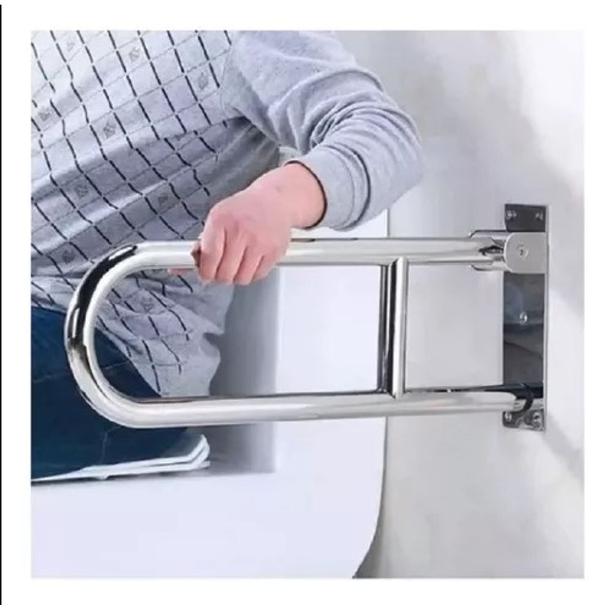 GENERICO - Barra De Seguridad Pasamano Abatible 60 Cm