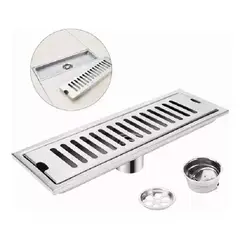 GENERICO - Desagüe De Ducha De Baño 50x10cm Rectangular De Acero Inoxid 301021