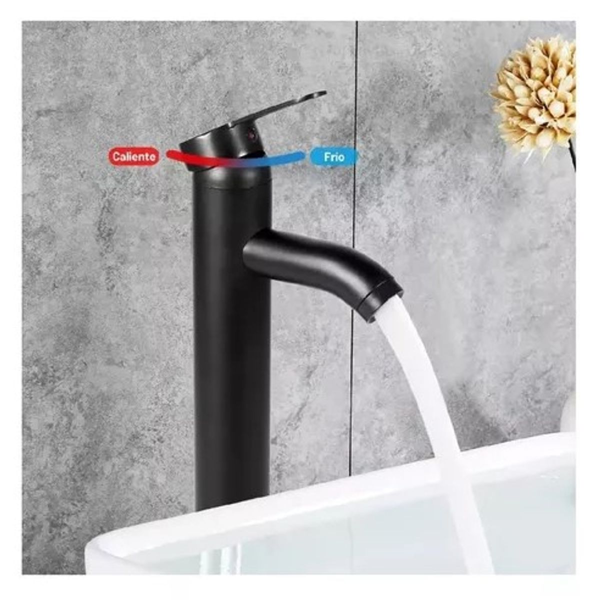 GENERICO - Llave Para lavamanos monomando Baño + 2 Mangueras inox