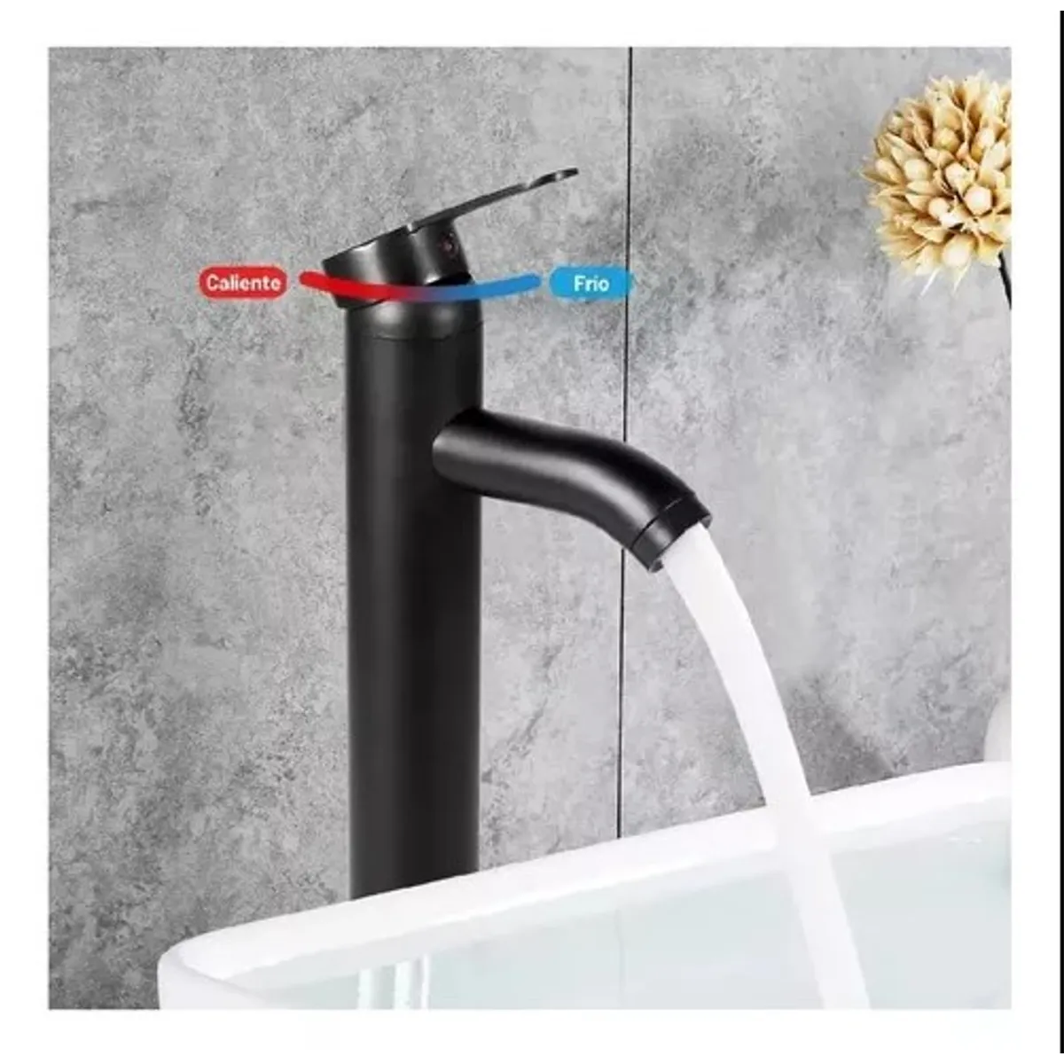 GENERICO - Llave Para lavamanos monomando Baño + 2 Mangueras inox