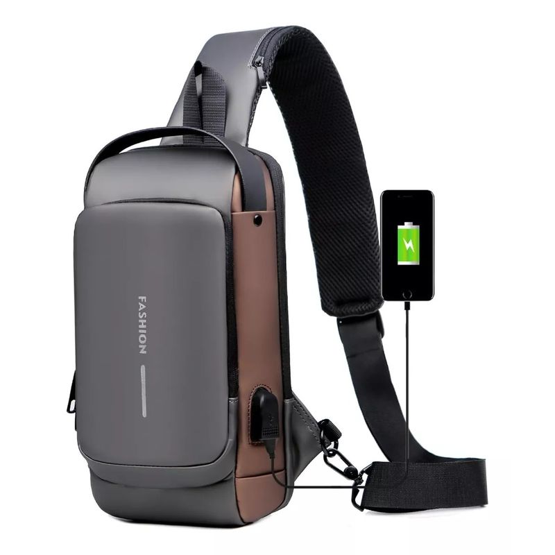 GENERICO - Bolso Cruzado Bandolera Antirrobo Impermeable Con Usb