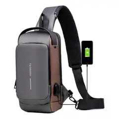 GENERICO - Bolso Cruzado Bandolera Antirrobo Impermeable Con Usb