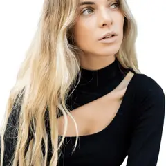 MABELLE - Body Mujer Asimétrico Cuello Alto Manga Larga Lisa