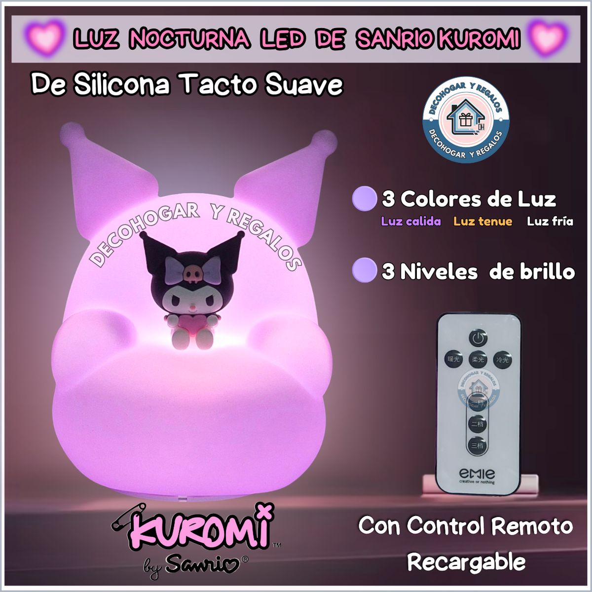 GENERICO - Lámpara Led Kawaii Luz Nocturna De Silicona Para Niños Infantil