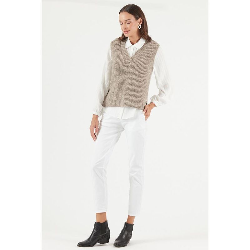 PRIVILEGE - Sweater con lana vison PRIVILEGE 969 - Café