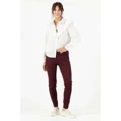 PRIVILEGE - Leggings slim fit burdeo