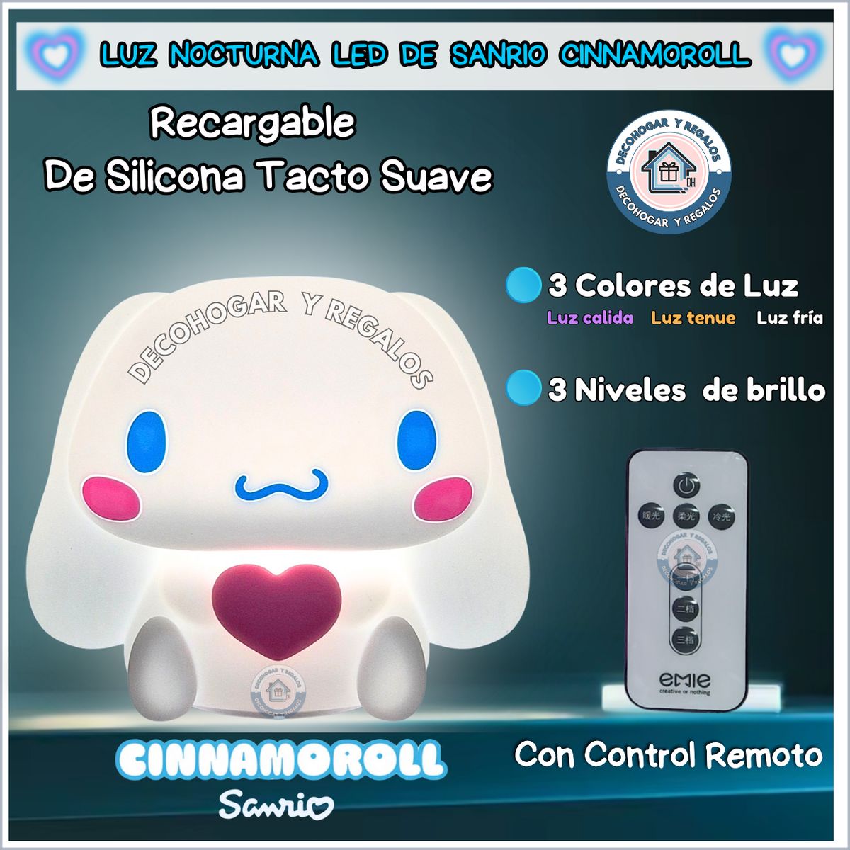 GENERICO - Lámpara Luz Nocturna Led de Silicona Infantil Niños Espanta Cuco USB