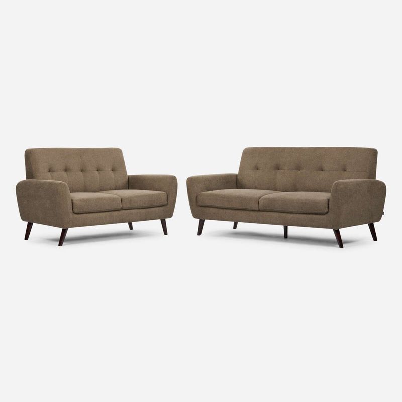 ROSEN - Set Sofá Rosen Adele 3 y 2 Cuerpos Tela Taupe