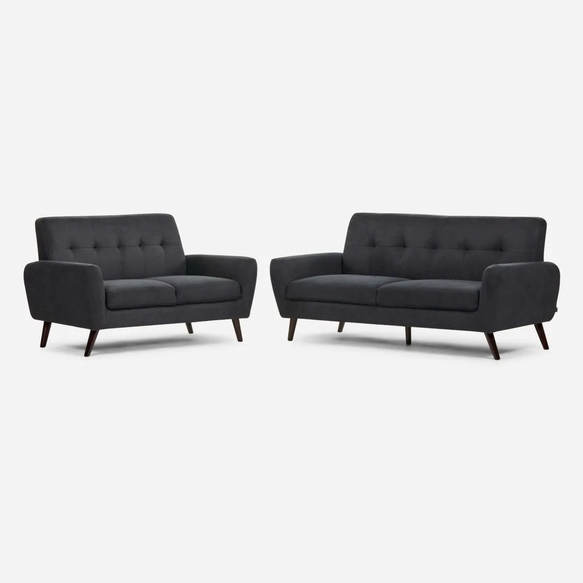 ROSEN - Set Sofá Rosen Adele 3 y 2 Cuerpos Tela Grafito