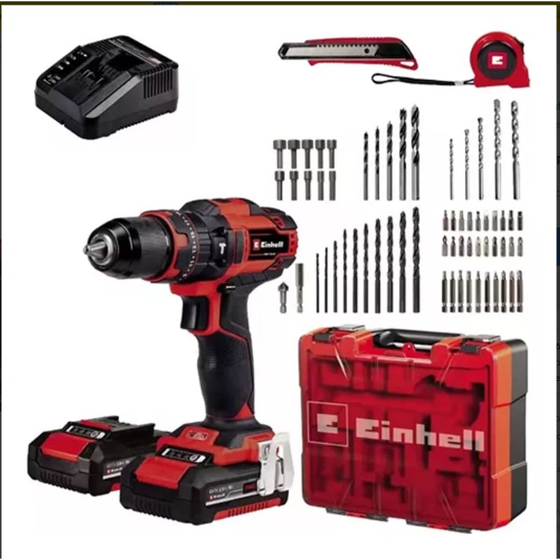 EINHELL - Taladro Inalámbrico TE-CD 182 Li-i +64 2x20 Ah