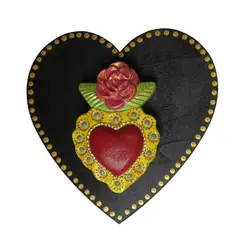 CREA TALLER - Cuadro corazón flor decorativo 18cm